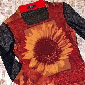 Vintage Mesh Sunflower Top